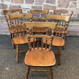 6 chaises windsor restaurant style Western taverne vintage 1980s