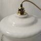 Round suspension in white opaline with serrated edges electrified