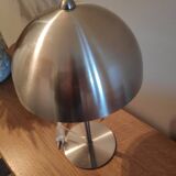 Brushed metal mushroom lamp