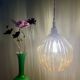 Vintage round amber glass globe pendant light
