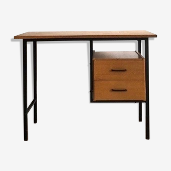Desk 50 in pine and black steel