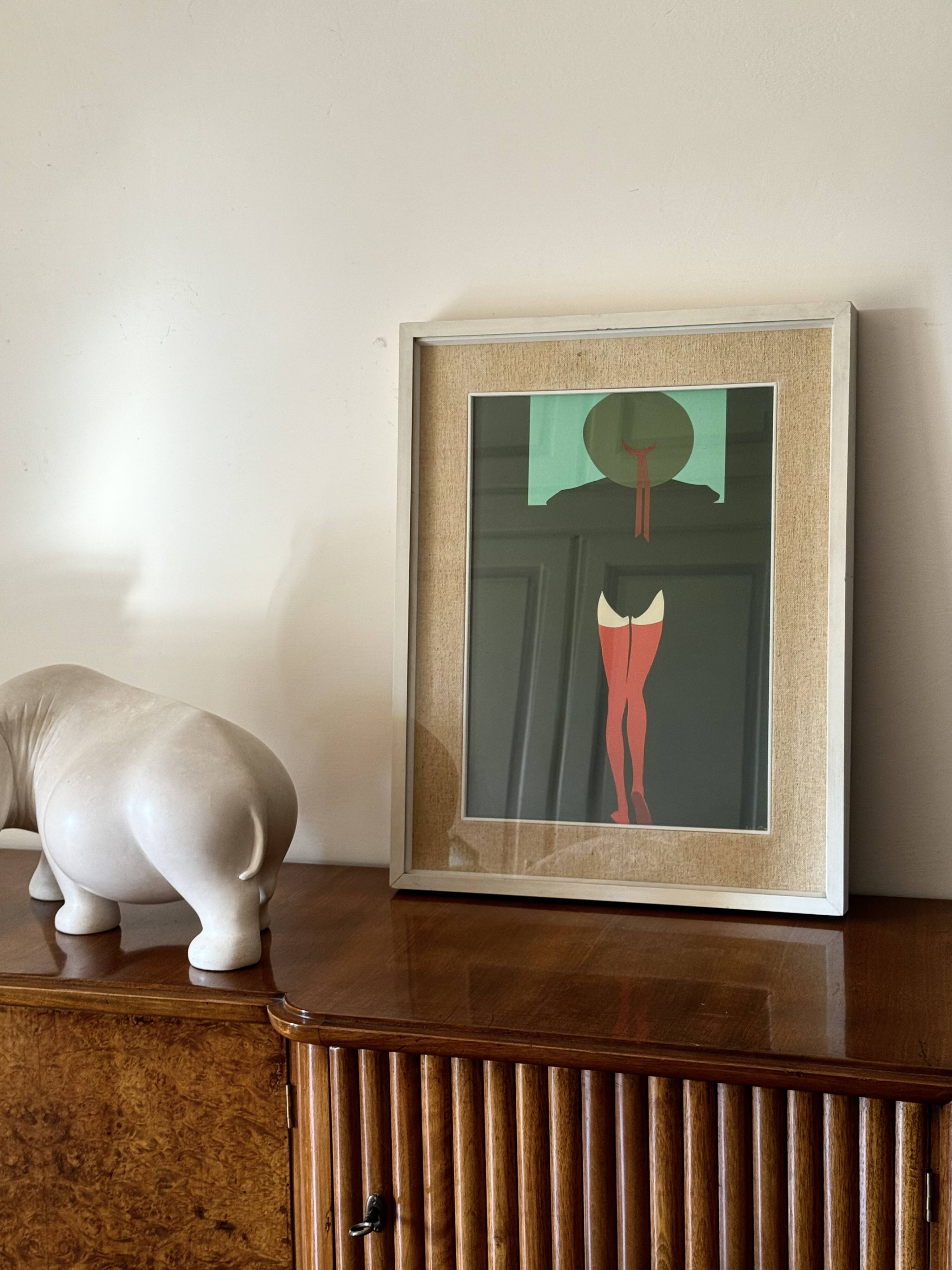 Amleto Dalla Costa, original serigraph framed, Milan Italy 1980s
