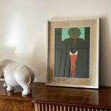 Amleto Dalla Costa, original serigraph framed, Milan Italy 1980s