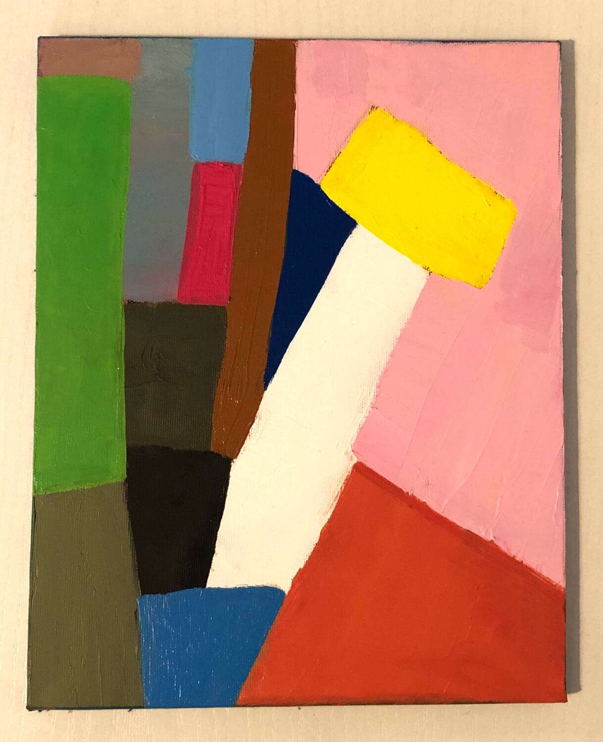 Tableau Huile Couteau Abstrait Rose