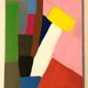 Tableau Huile Couteau Abstrait Rose