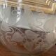 Antique bowl or salad bowl in engraved crystal, floral motif, signed "Delvaux P"