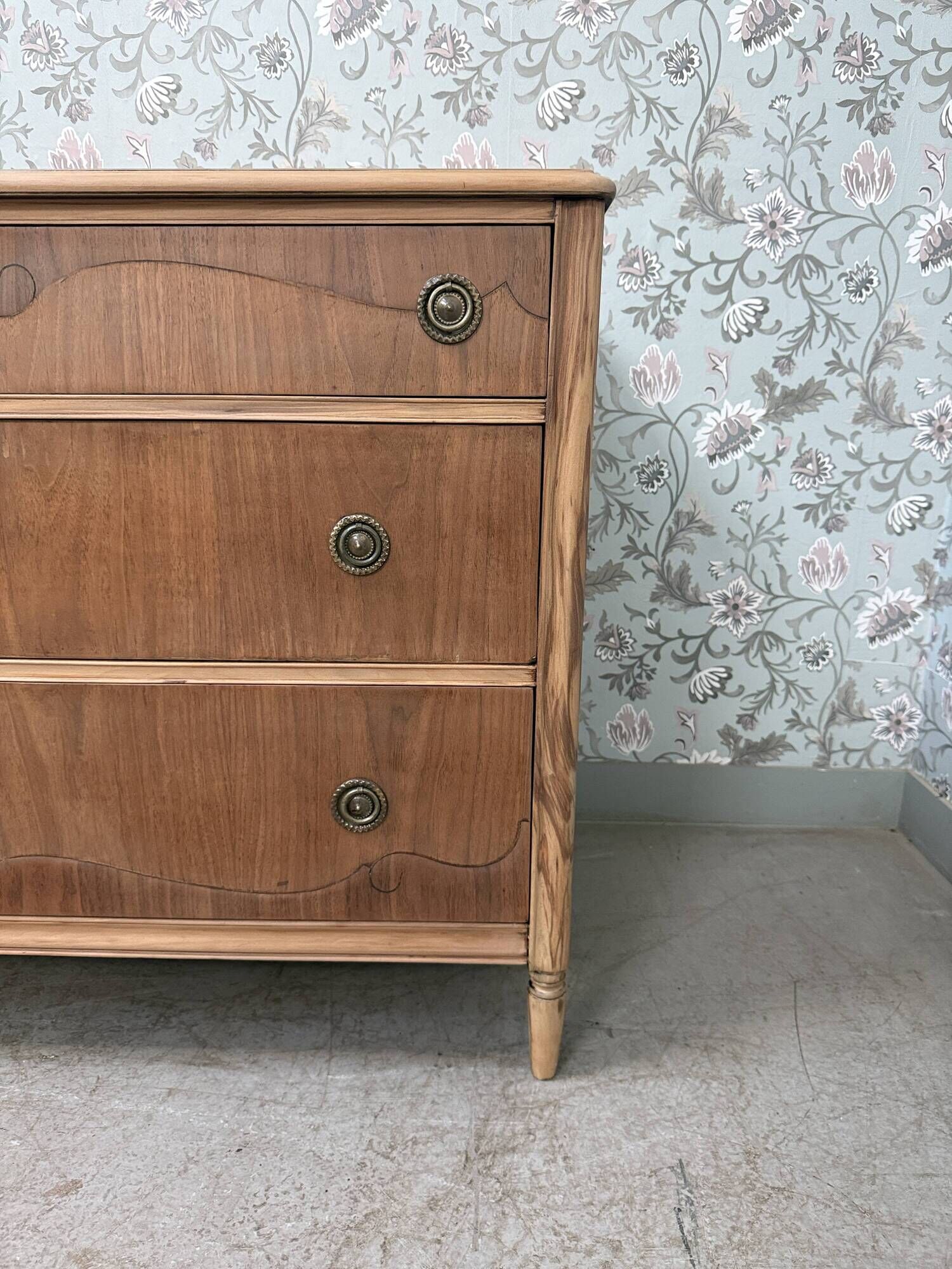 Large Art Deco chest of drawers in mahogany and ash (renovated)