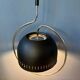 Suspension Space Age Dijkstra with a chrome structure and black metal lampshade.