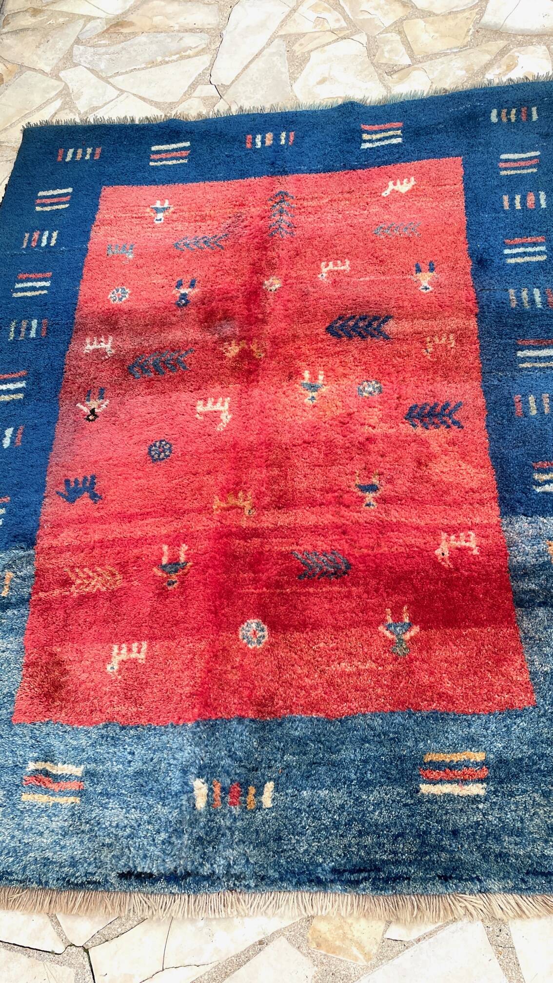 Thick gabbeh rug 100% wool - 144x195 cm
