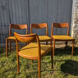 Johannes Andersen - Set of 4 danish teak vintage chairs - Produced by Uldu