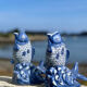 Duo of vases in antique slip