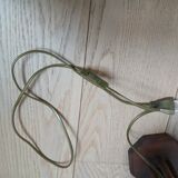 Wooden table lamp with wool lampshade