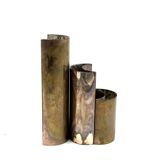 Mid-century set of 3 silver-plated vases, GiBi Italy 1970s