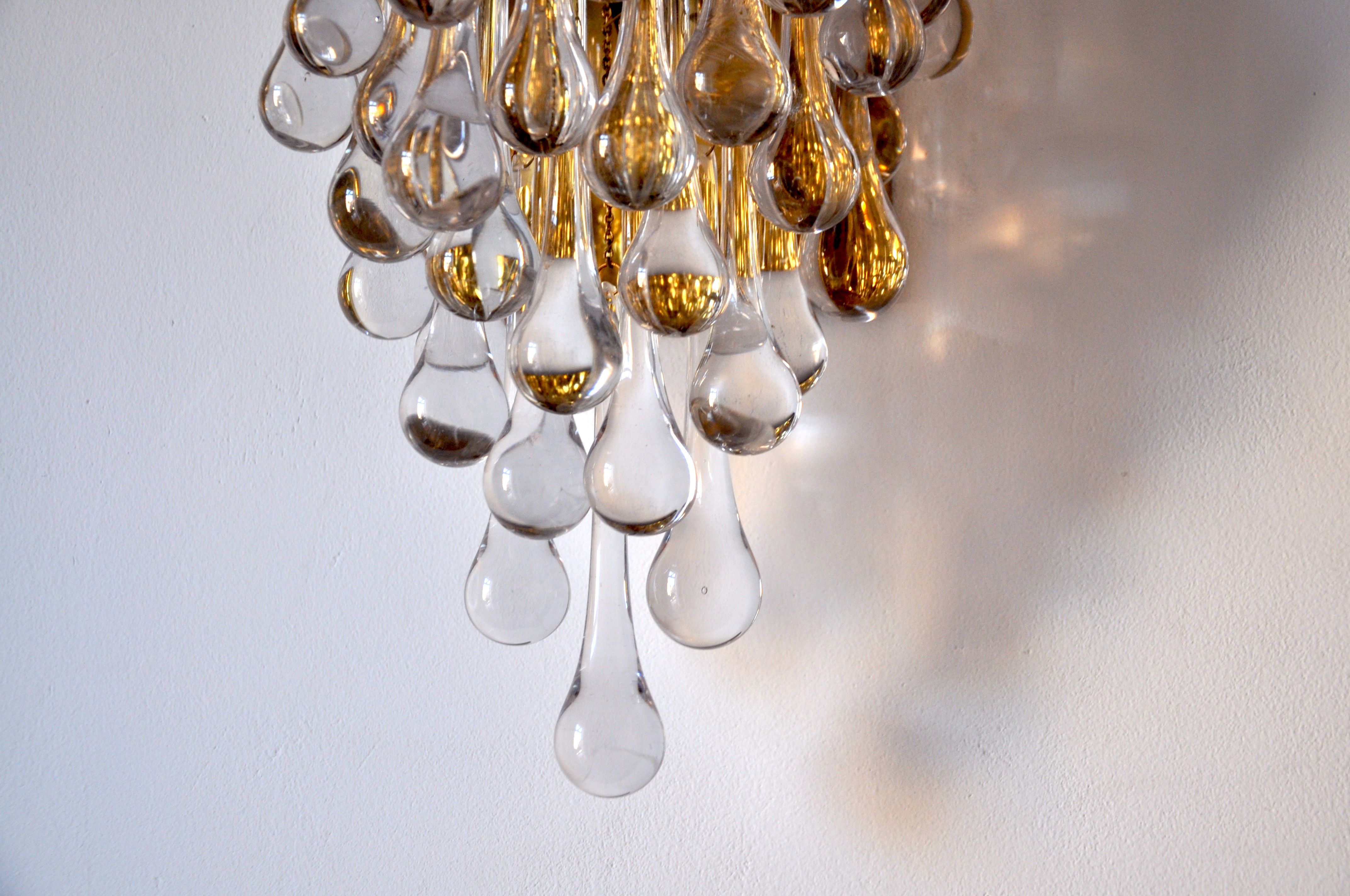Wall lamp drops of glass of Paolo Venini 1960
