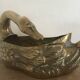 Vintage swan pocket emptier cachepot in gilded brass