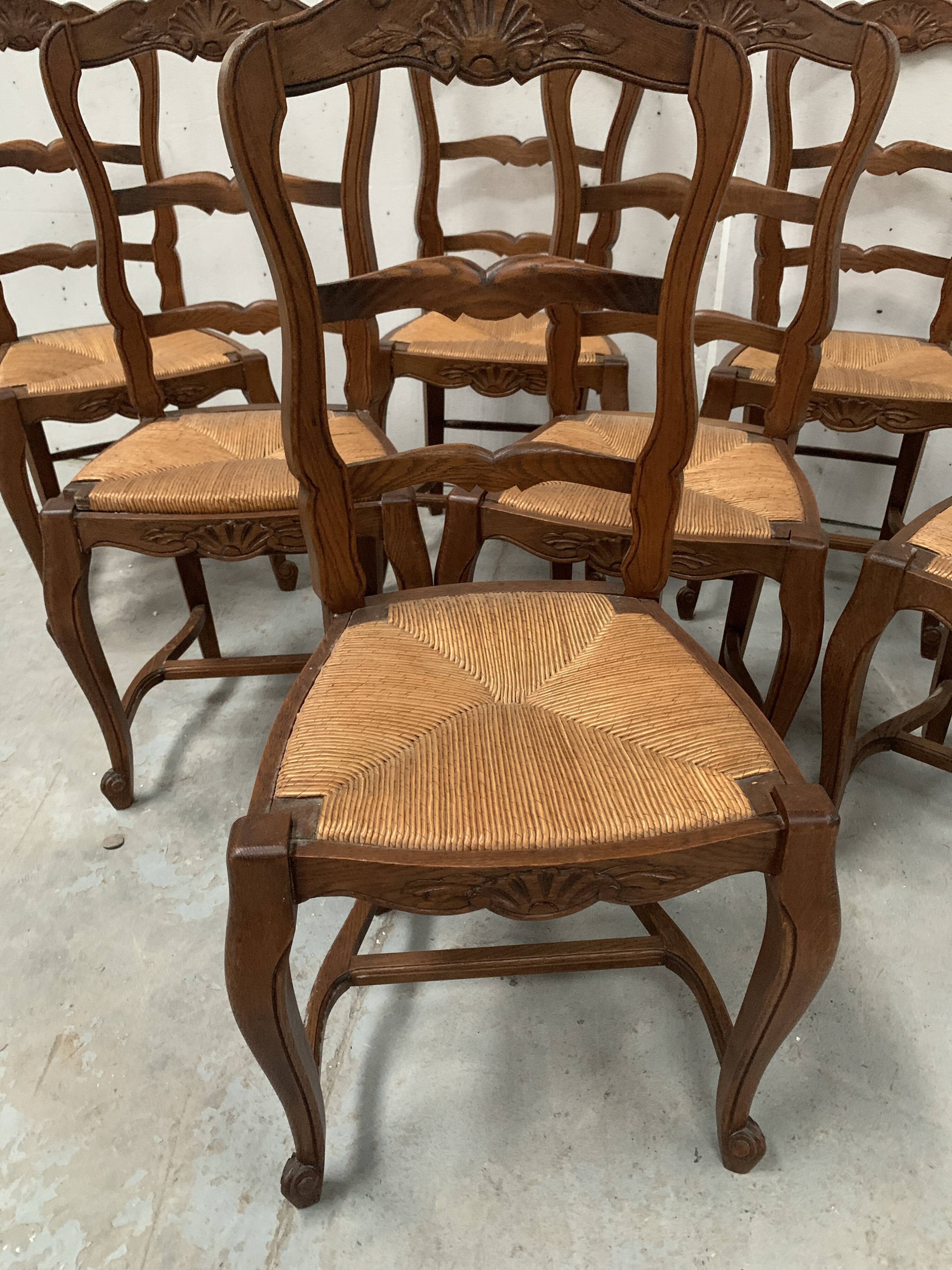 Set of eight 20th-century Regency-style chairs in solid oak