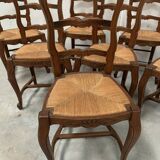 Set of eight Regency style chairs in solid oak, 20th century