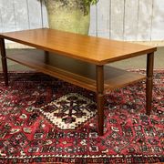 1970s English coffee table in teak and iroko.