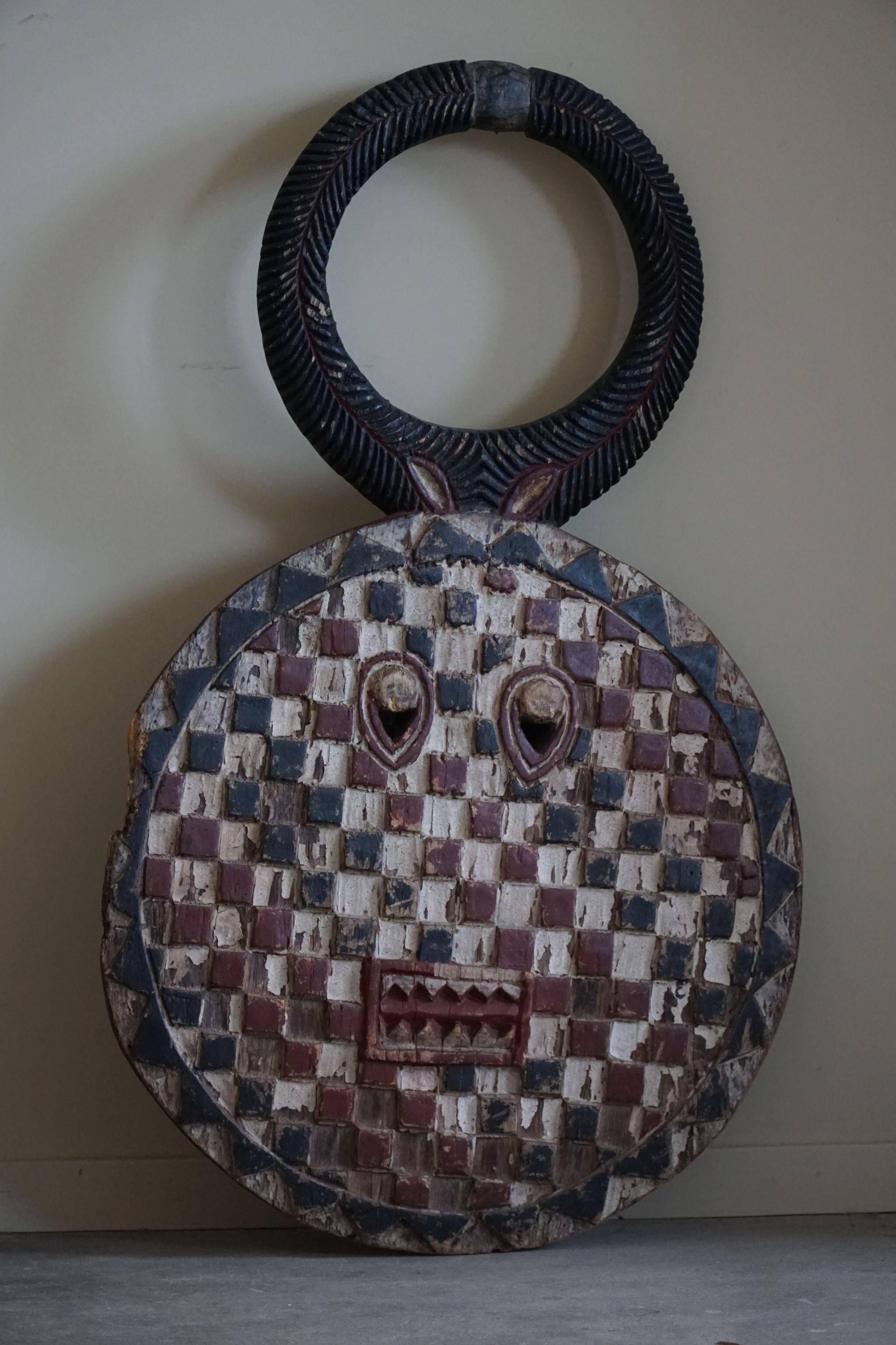 Grand Baule tribal mask Kple Kple African wooden, Ivory Coast, mid-20th century.