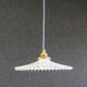 suspension in white crenellated opaline with support and socket in new brass, new cable