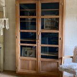 Oak university glass bookcase 1950