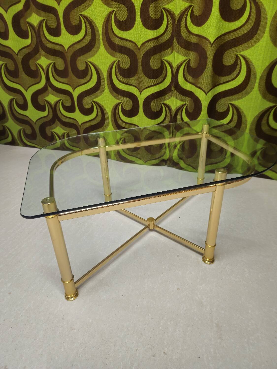 Table basse vintage laiton 1980"