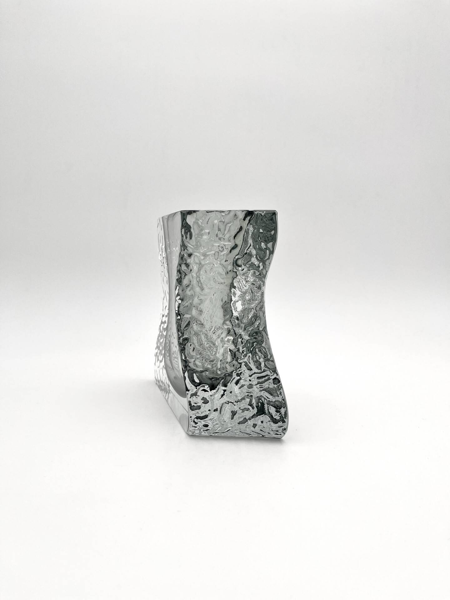 Vase Mandruzzato Murano Sommerso Fumé Texture Givrée Design 70s