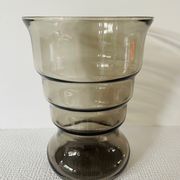 Vintage Leerdam Vase. Glass vase K.P.C. De Bazel. 1920's smoke glass vase Model S.