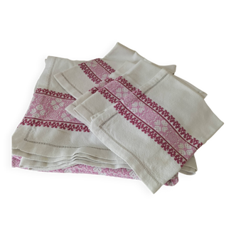 Nappe et serviettes vintage