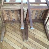 Set of 2 vintage red wooden chairs
