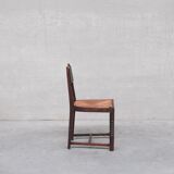 Set of six rush mid-century dining chairs