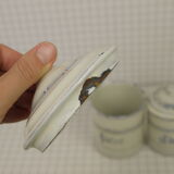 Five spice pots in enamel