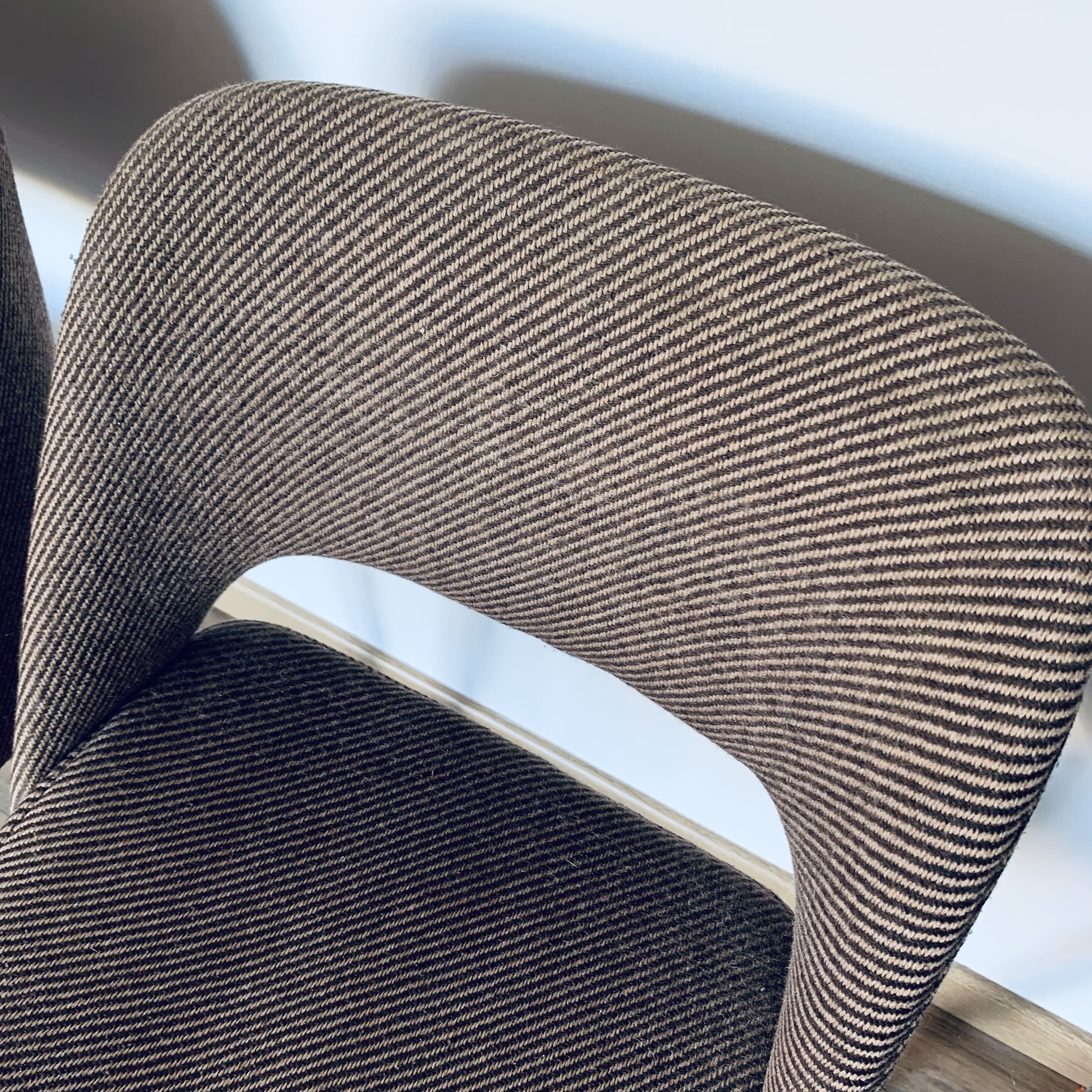 4 fabric and metal chairs