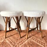 Vintage rattan stools