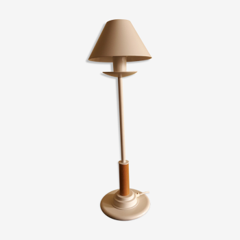 Aluminor metal and wood table lamp