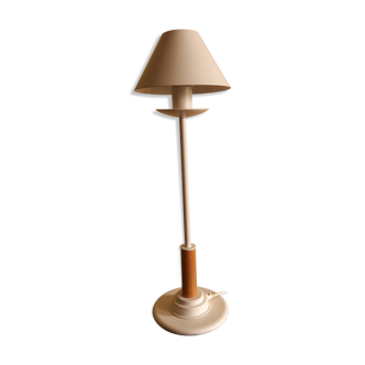 Aluminor metal and wood table lamp