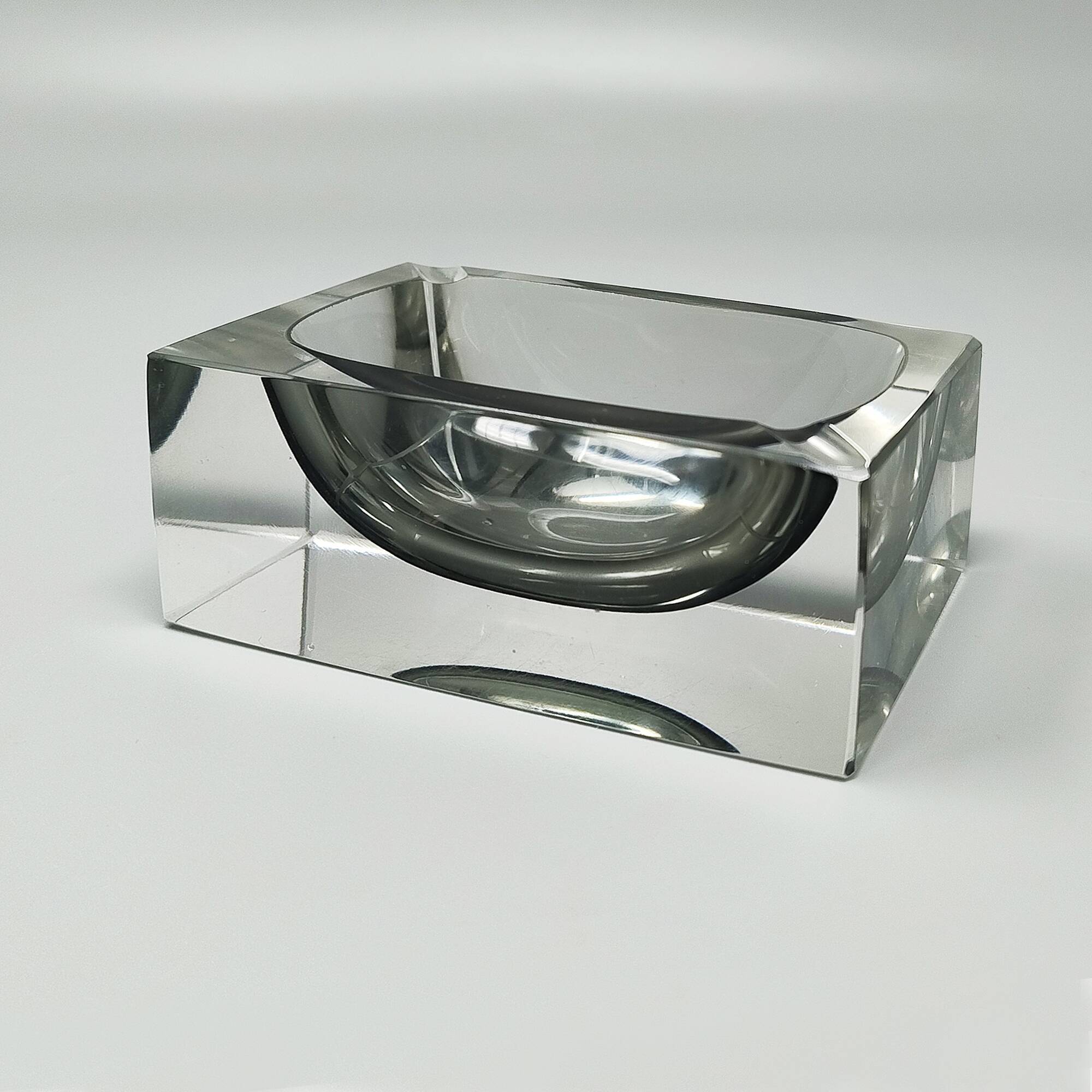 0s Stunning Grey Ashtray or Catchall By Flavio Poli for Seguso.