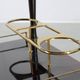 Italian mid-century bar cart with folding leaves, brass and wood