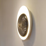 Wall lamp italian metal openwork & brass, 1950