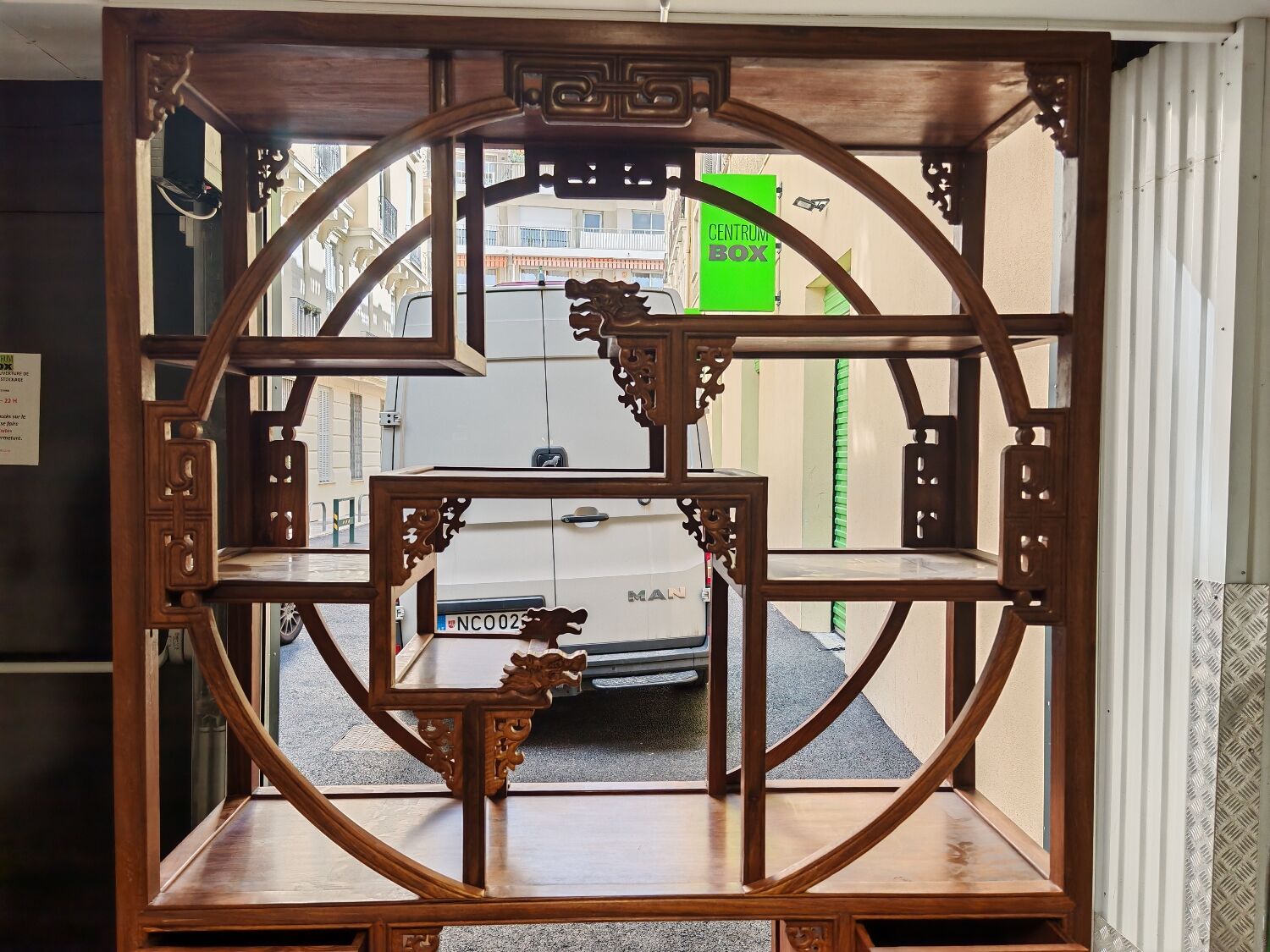 Bibliothèque chinoise Collectible Décorative en bois exotique