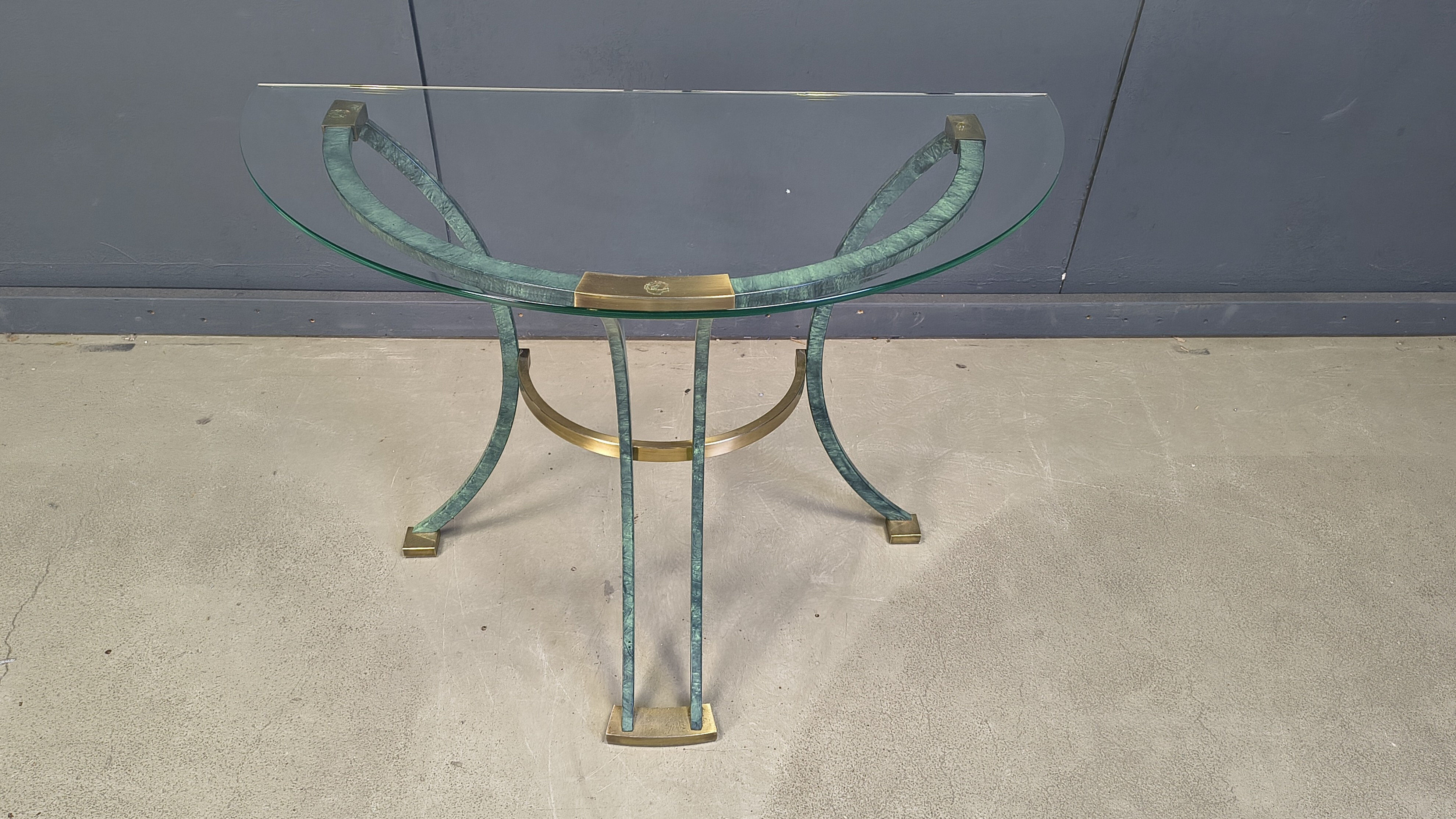 Vintage brass and metal console, 1970s - France