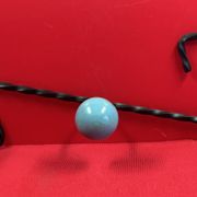 Rare coat rack with 3 hooks, one colour, ball hooks, wrought iron.