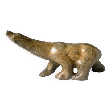 Sculpture en bronze ours polaire｜Pierre Chenet, XXe siècle