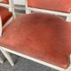 2 Louis XVI armchairs in solid wood and orange velvet.