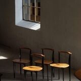 Set of 4 'Thema' chairs in pine by Yngve Ekström, Swedese, Modern Swedish, 1954