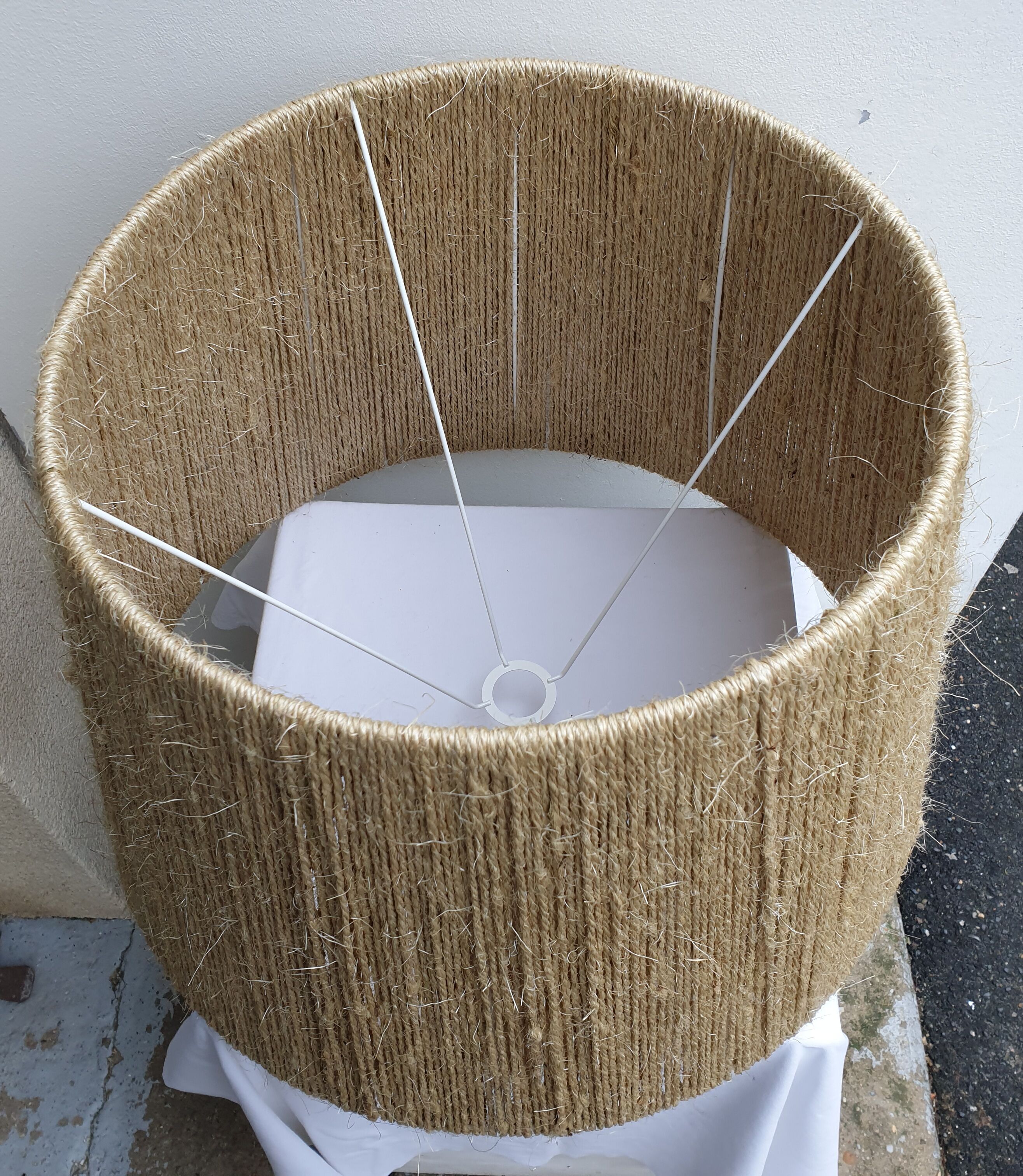 Natural rope lampshade low diameter 60 high 45 cm