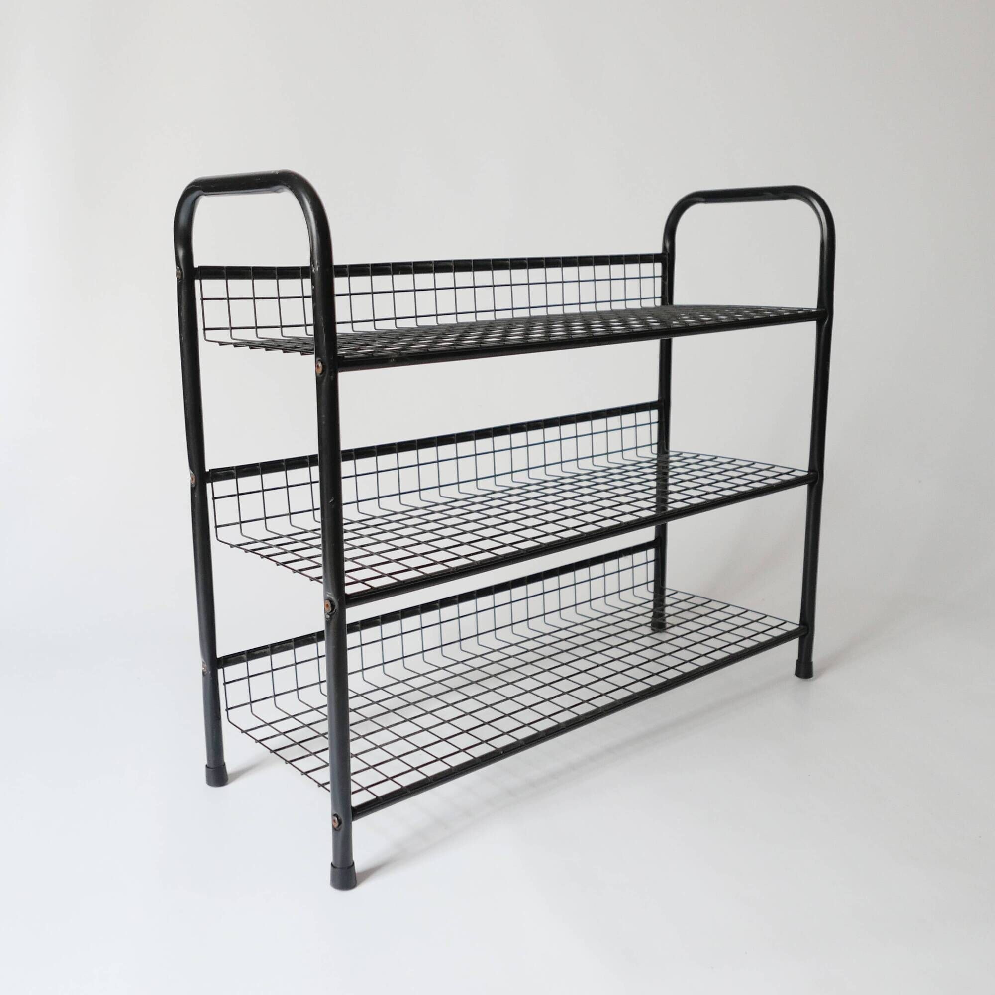 70s 80s vintage 1970s metal shoe rack designed by Niels Gammel