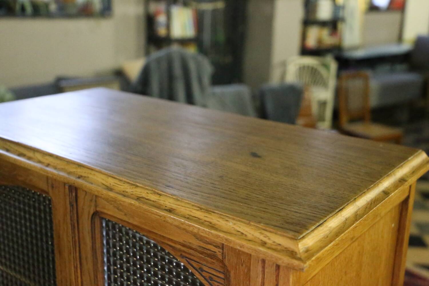 Antique oak grocery furniture