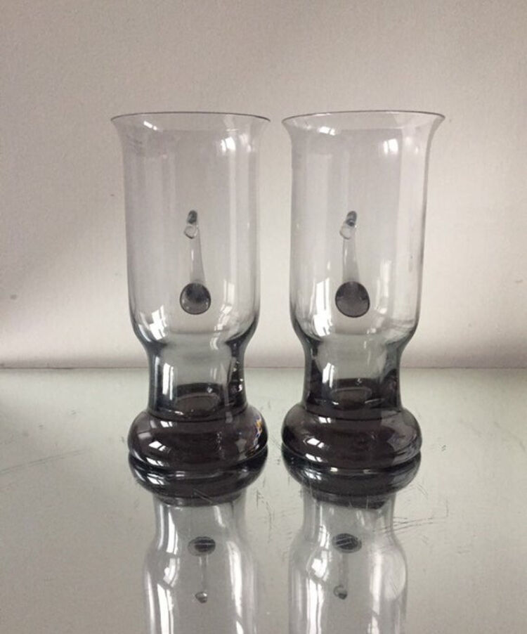 Wedgwood crystal set of 2 irish coffee glasses in smoke grey