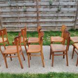 Set of 10 Thonet bistro chairs